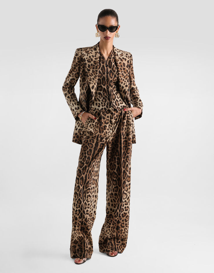 Dolce & Gabbana Leo-print wool trousers Dolce & Gabbana Leo-print wool trousers Print FTBMPTFSBAV