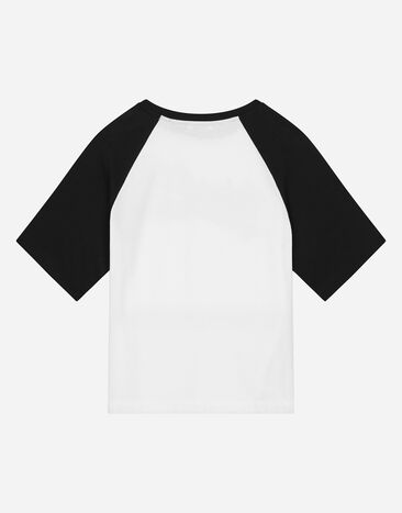 Dolce & Gabbana Jersey-T-Shirt mit Dolce&Gabbana-Logo Mehrfarbig L4JTHWG7NMY