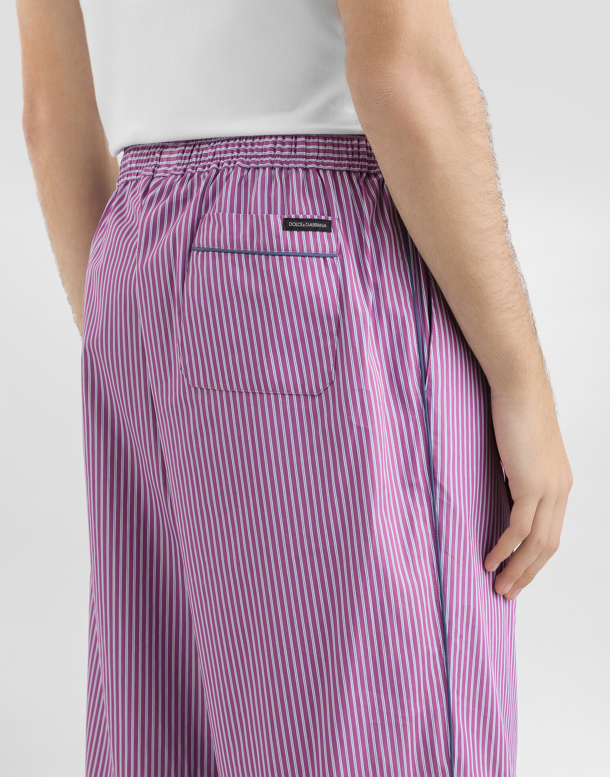 Striped poplin trousers - thumbnail 6