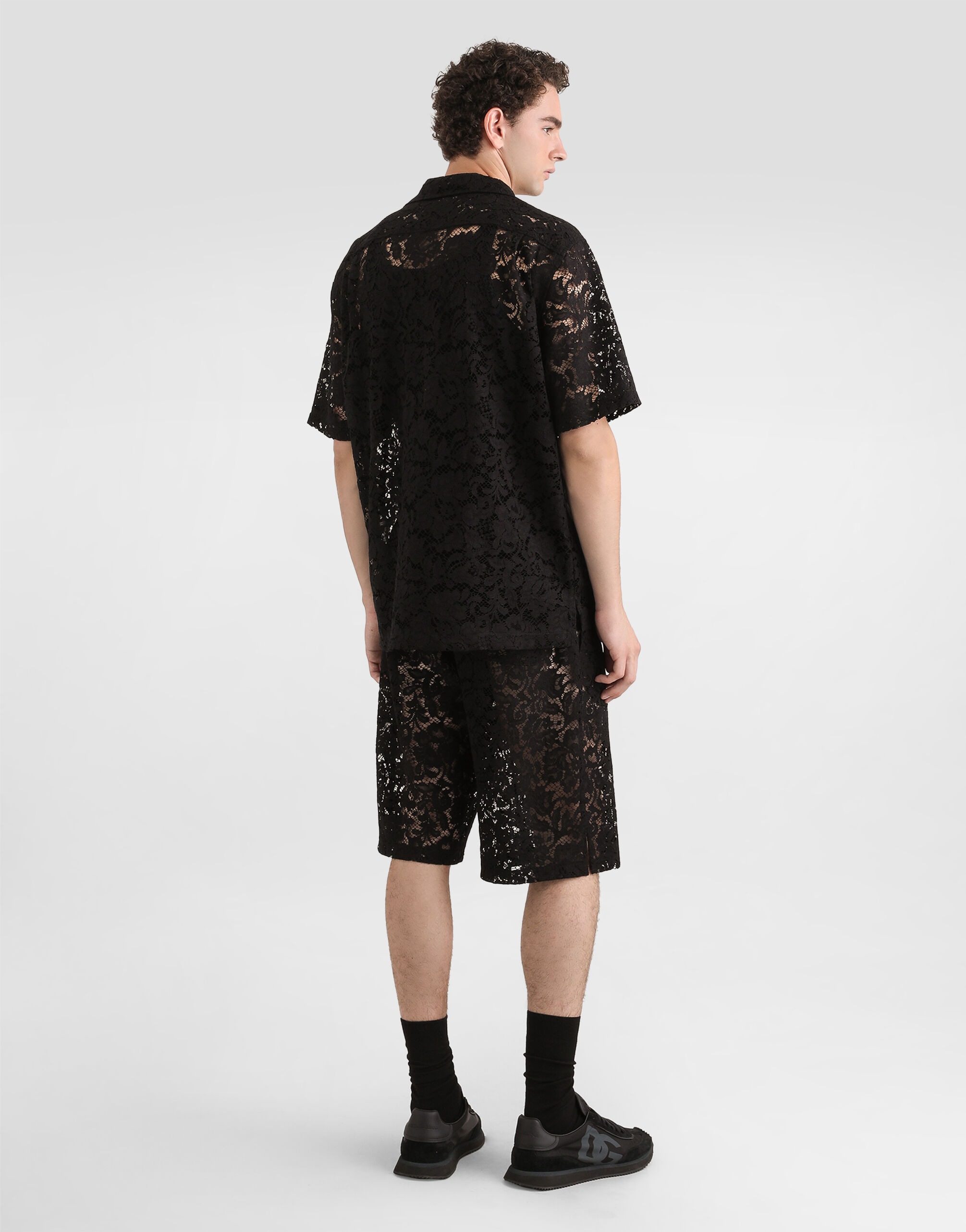 Hawaii lace cordonetto shirt in Black for Men | Dolce&Gabbana® US