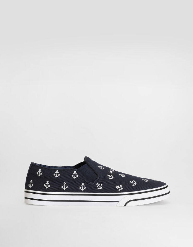 Dolce & Gabbana Sneakers DG Sailing en drill avec broderie Blue CS2428A0705