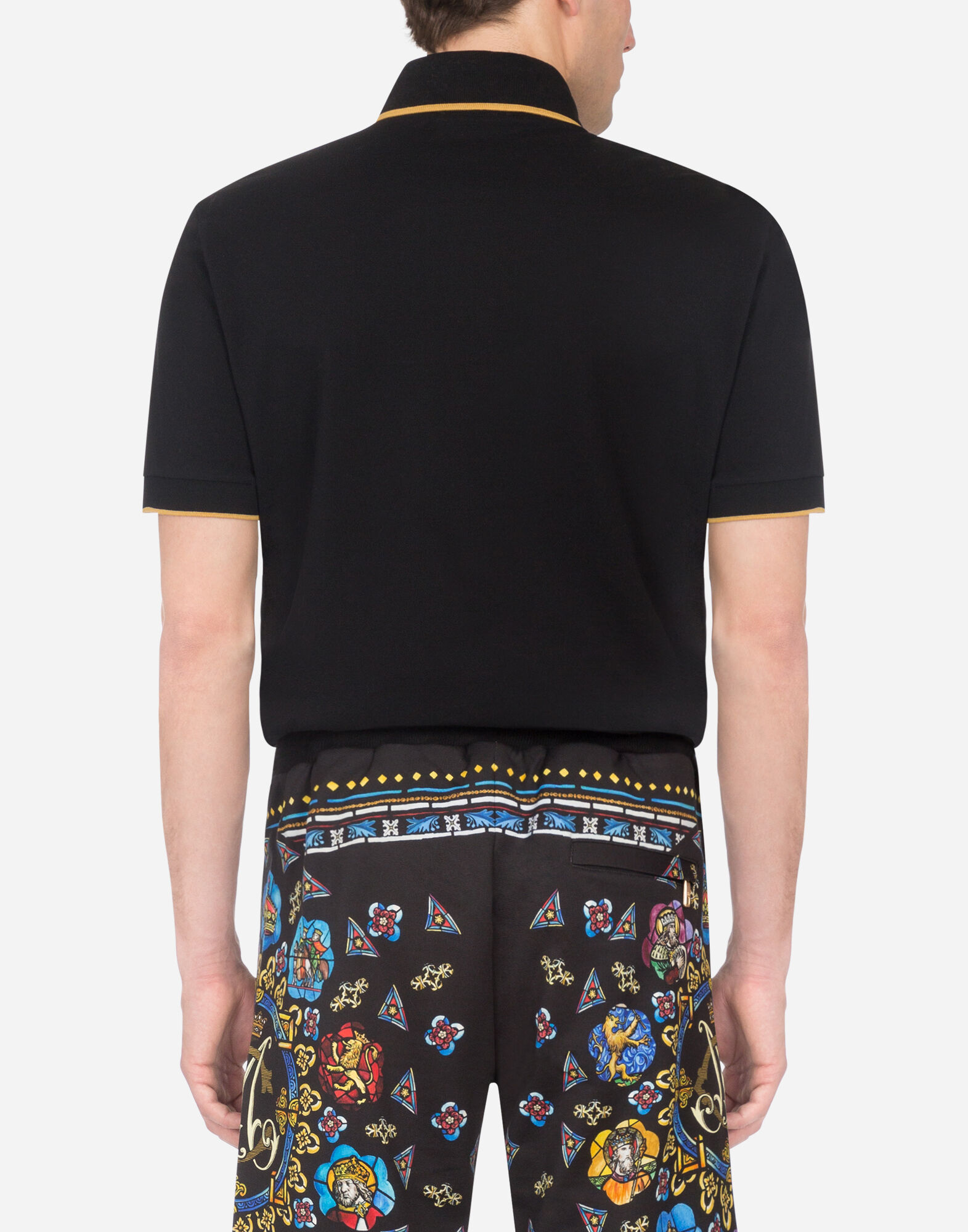 Cotton polo shirt with DG embroidery