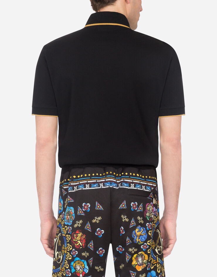 Dolce & Gabbana Cotton polo shirt with DG embroidery NERO G8LB0ZG7WDB