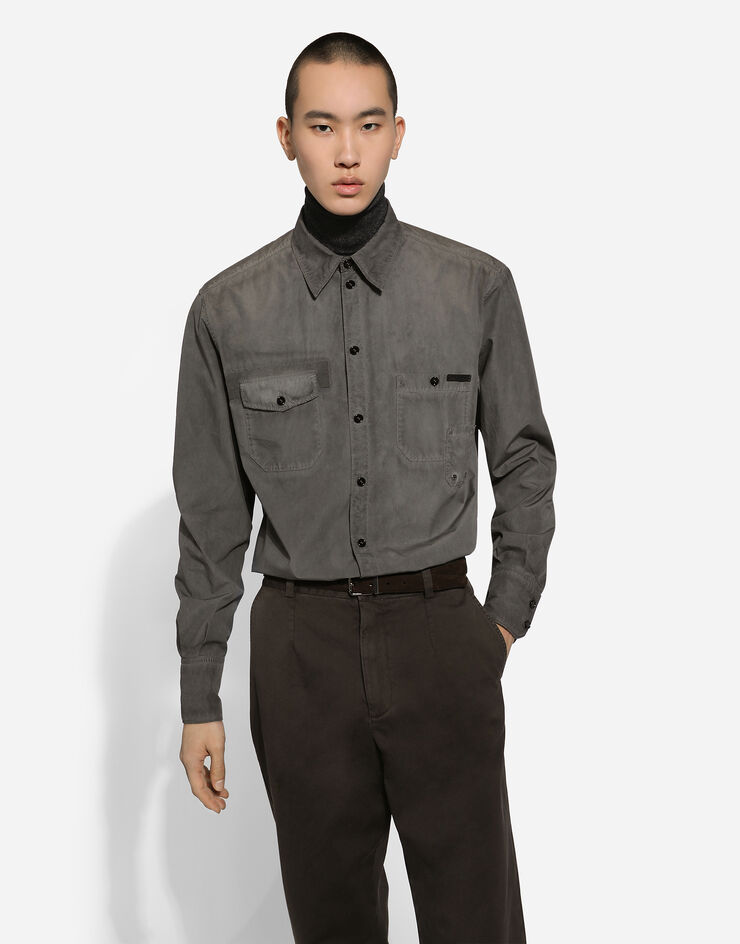Dolce & Gabbana Camisa oversize de algodón Gris G5MA7TG8LH4