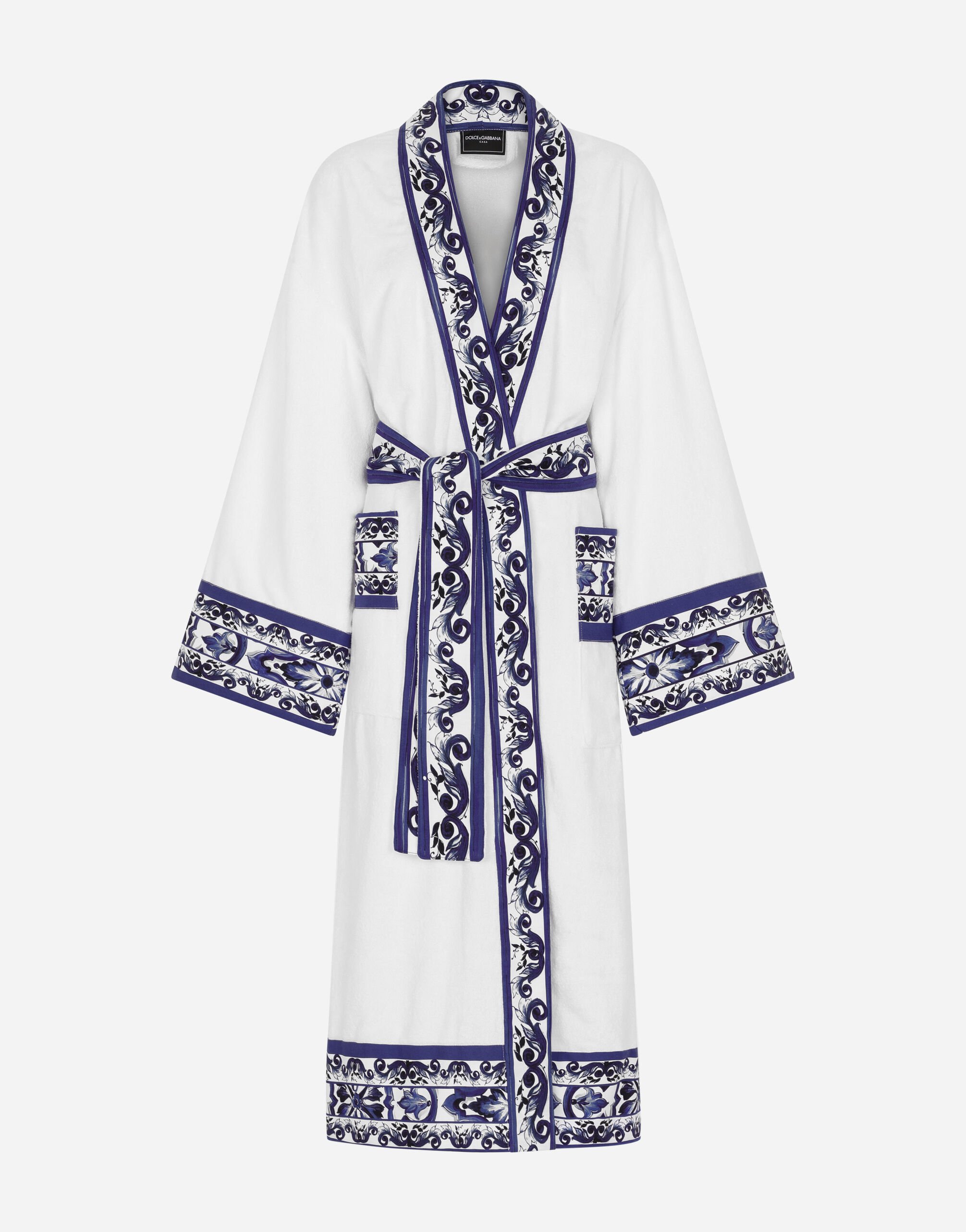 Dolce & Gabbana Cotton Terry Bathrobe Multicolor TCF009TCAGM