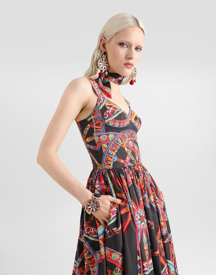 Dolce & Gabbana Carretto-print poplin dress Multicolor F6TTHTGDDTF
