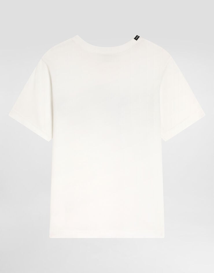 Dolce & Gabbana Jersey t-shirt with dolce&gabbana patch White L4JTHUG7P0T