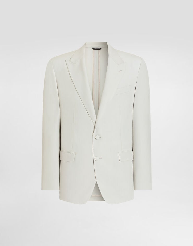 Dolce & Gabbana Single-breasted wool poplin jacket Beige G2NW0THU2BN