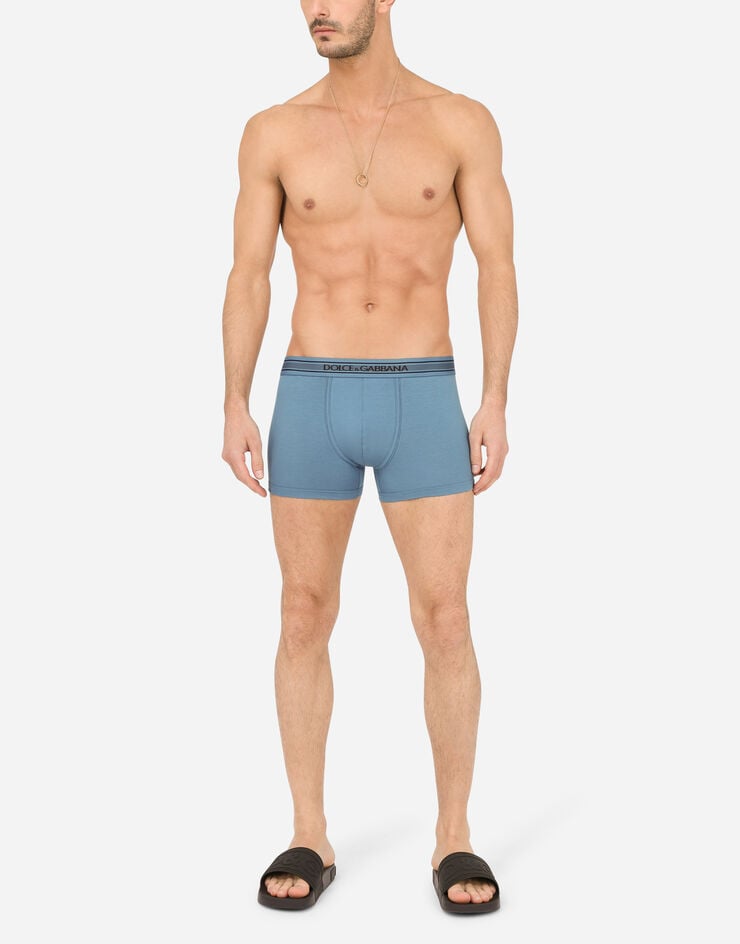 Dolce & Gabbana Stretch cotton boxers БИРЮЗОВЫЙ M4B41JFUGIA
