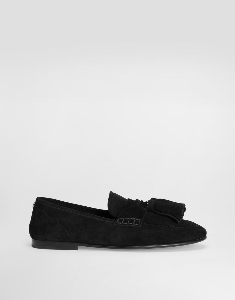 Split calfskin slipper