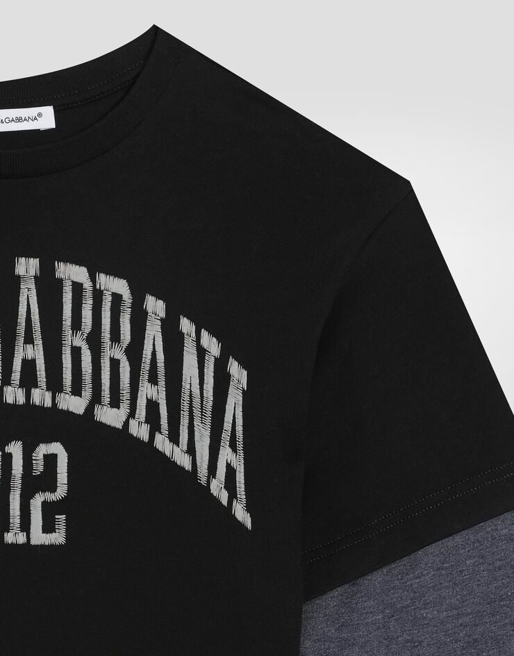 Dolce & Gabbana T-shirt in jersey con ricamo Dolce&Gabbana Multicolore L4JTCYG7PIN
