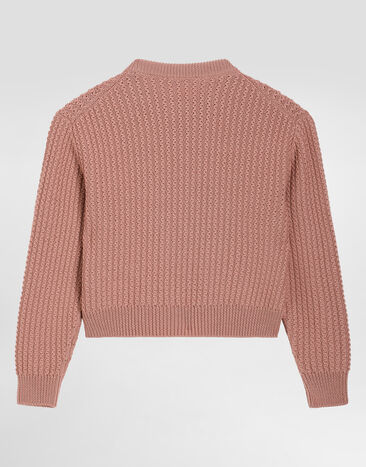 Dolce & Gabbana Cable-knit wool pullover Pink L5KWK5JDVG2