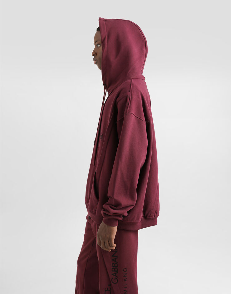 Dolce & Gabbana Cotton hoodie with logo Bordeaux G9BNNTG7O2L
