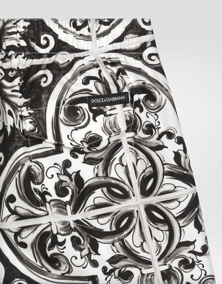 Dolce & Gabbana Боксеры средней длины из полотна с принтом в стиле майолики разноцветный L4J818ON01D