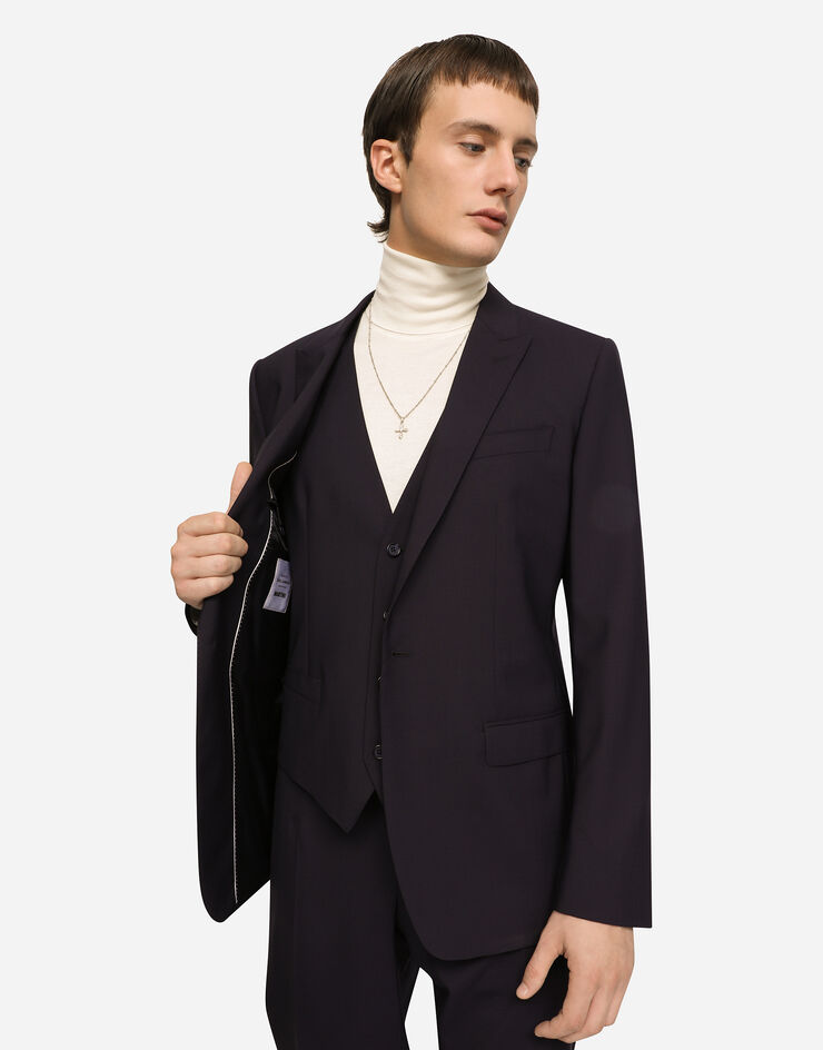 Dolce & Gabbana Stretch wool three-piece Martini-fit suit Dolce & Gabbana Stretch wool three-piece Martini-fit suit Blue GK97MTFUBEC