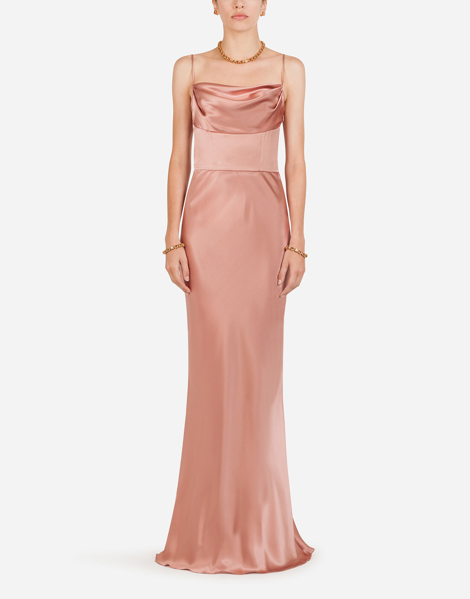 Long silk dress in PINK for Women | Dolce&Gabbana® US