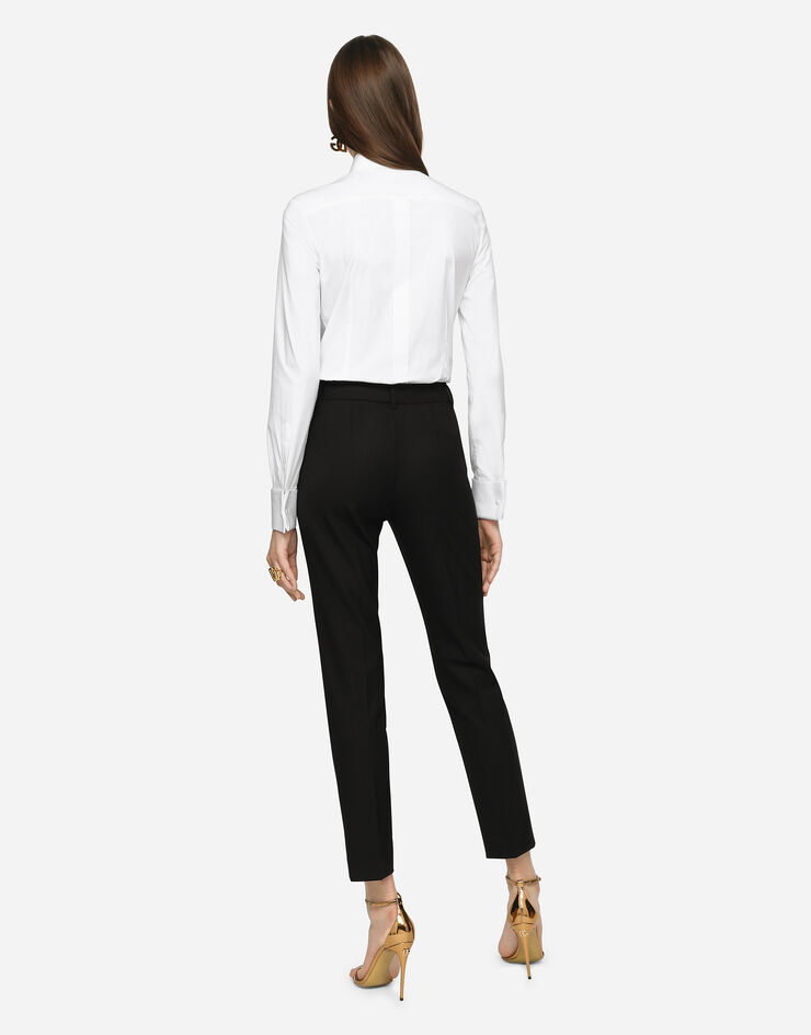 Dolce & Gabbana Pantalone in lana stretch Nero FTAMUTFUCCS