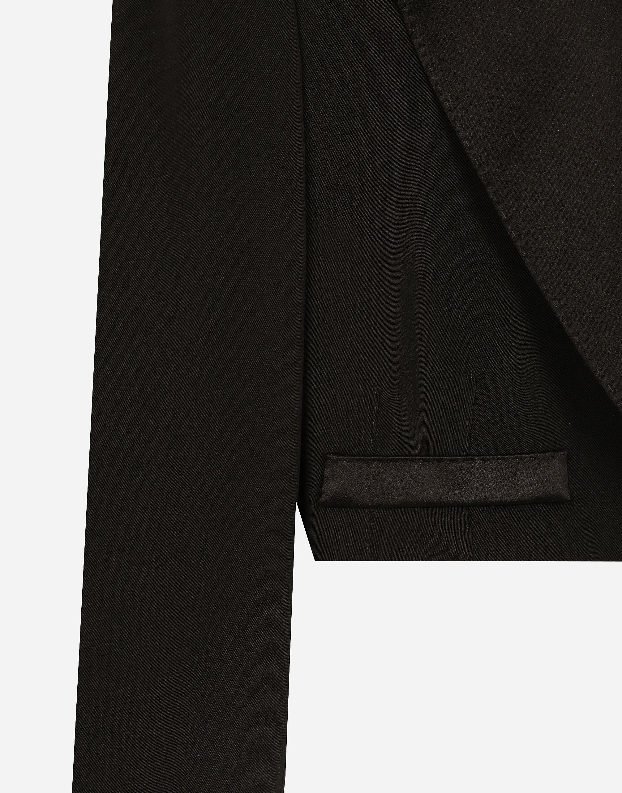 Single-breasted wool gabardine Spencer tuxedo jacket in