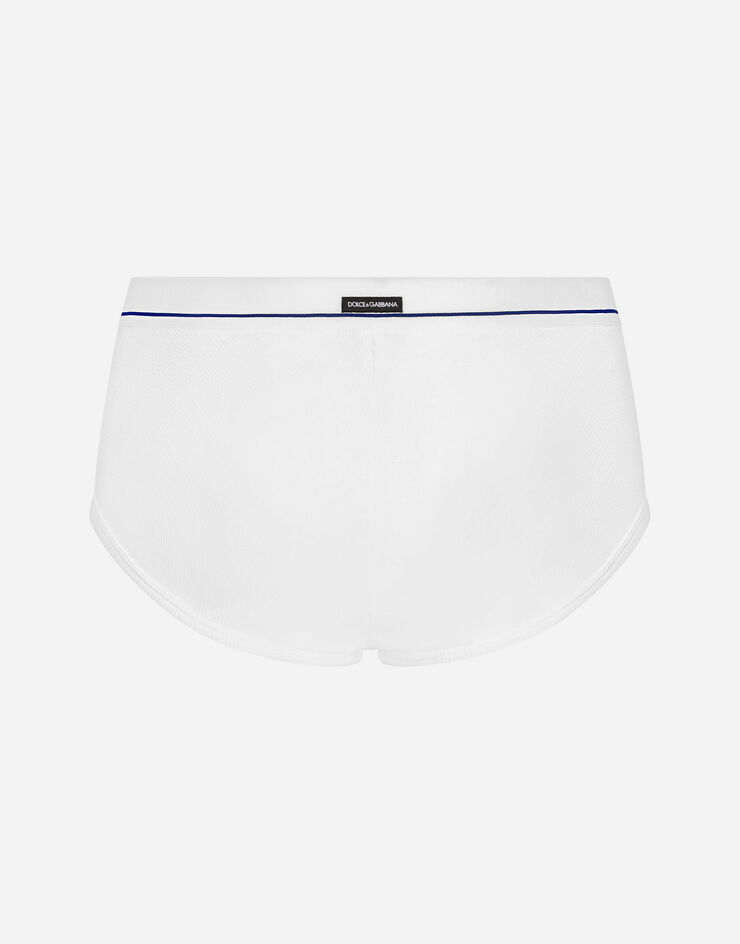 Dolce & Gabbana Slip Brando en coton côtelé étiquette Re-Edition Blanc M3E53JONO02