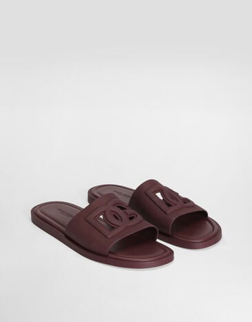 Dolce & Gabbana Mules de plage en caoutchouc  Bordeaux CS2215AN994
