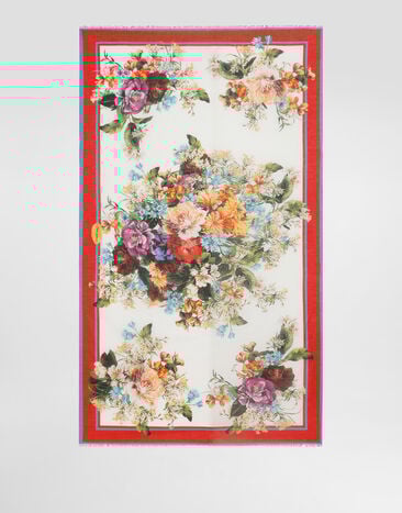 Dolce & Gabbana Pareo aus Baumwolle mit Blumenbouquet-Print Drucken O4A01JON08H