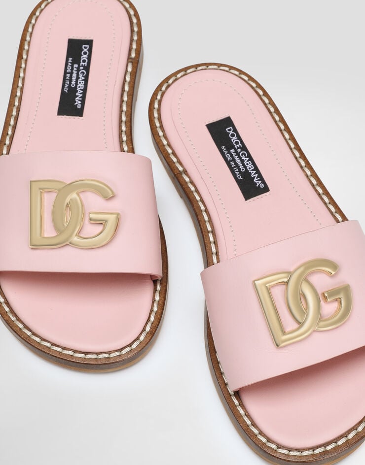 Dolce & Gabbana Sandalia plana en piel de becerro Rosa D11340A1223