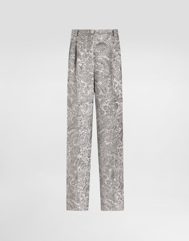 Dolce & Gabbana Lamé floral jacquard trousers Dolce & Gabbana Lamé floral jacquard trousers Silver FTC9BZFJZAL