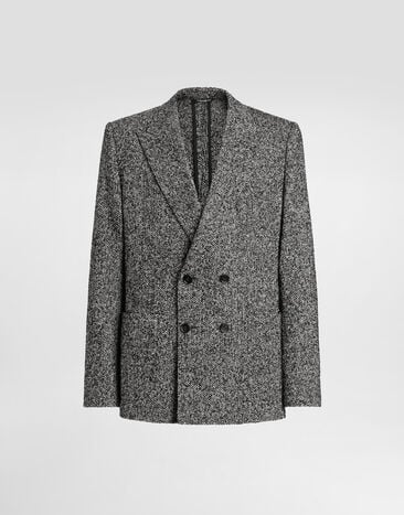 Dolce & Gabbana Double-breasted jacket in chevron wool Multicolor G2NZ2TFCZAH