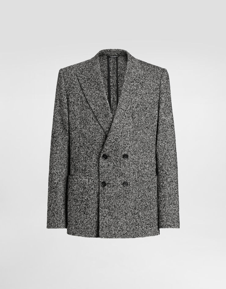 Dolce & Gabbana Double-breasted jacket in chevron wool Multicolor G2NZ2TFCZAH