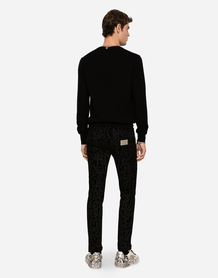 Dolce & Gabbana Rundhalspullover aus kaschmir SCHWARZ GX487TJAWLZ