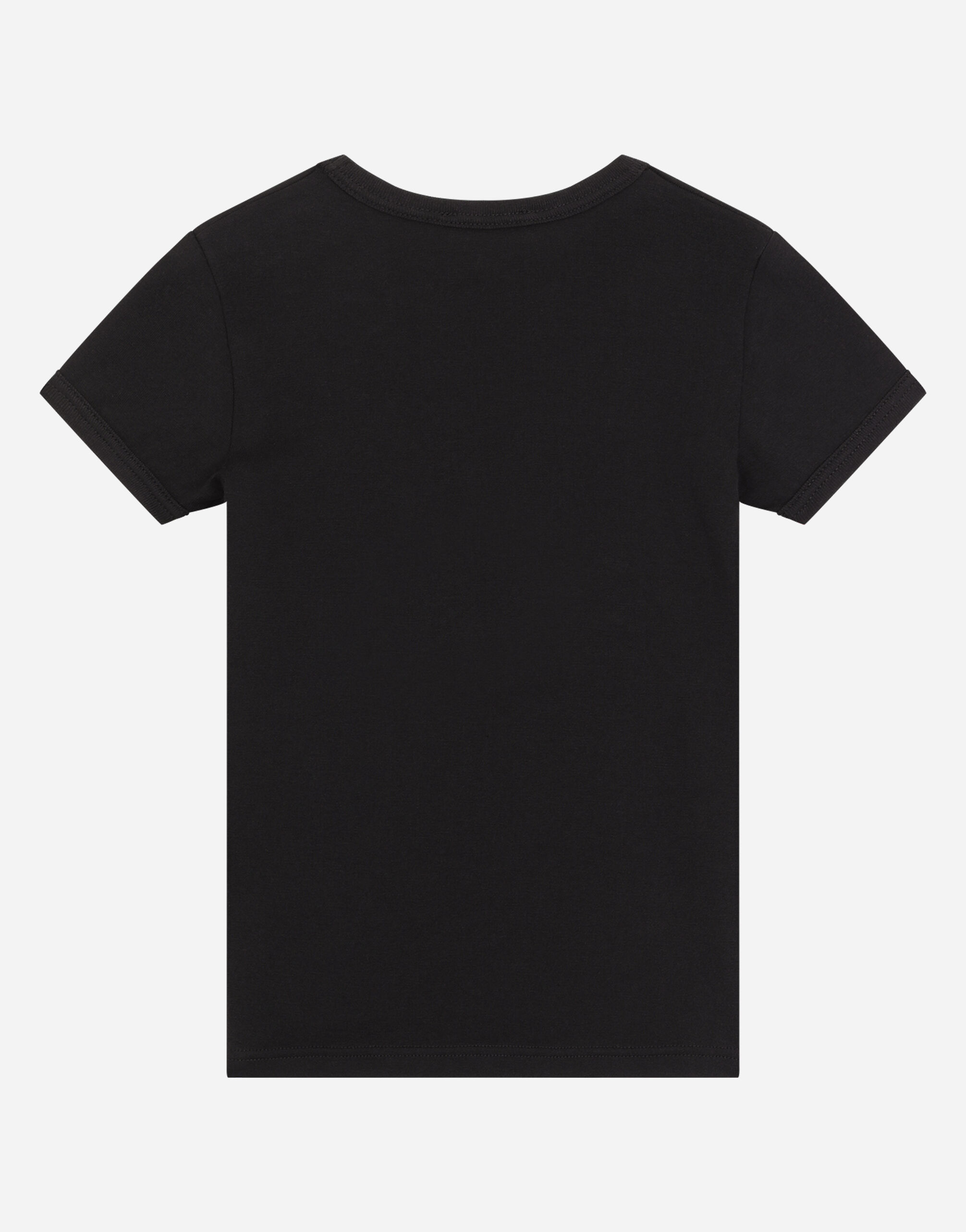 【DOLCE＆GABBANA】ショートスリーブジャージーTシャツ グレーのボーイズ DOLCE&GABBANAプリント ショートスリーブ