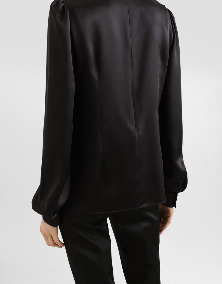 Dolce & Gabbana Silk satin top Black F7BA6ZFU1AU