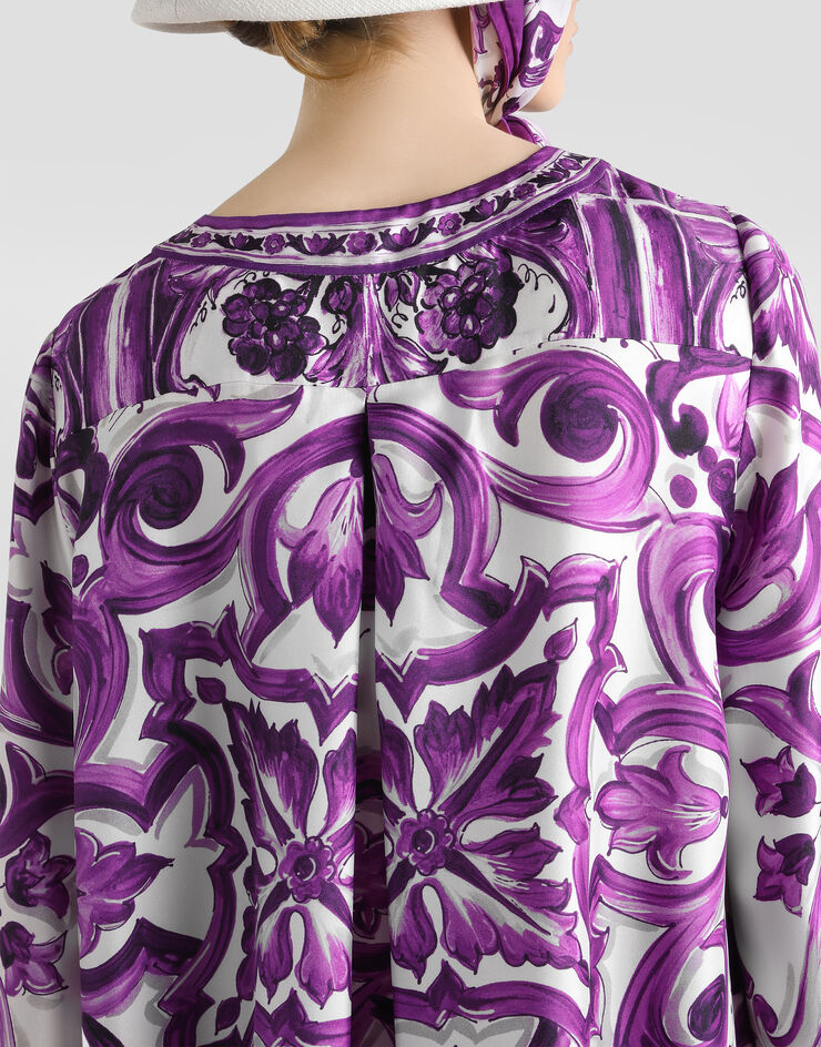 Dolce & Gabbana Majolica-print twill dress Multicolor F61A2THI1TK