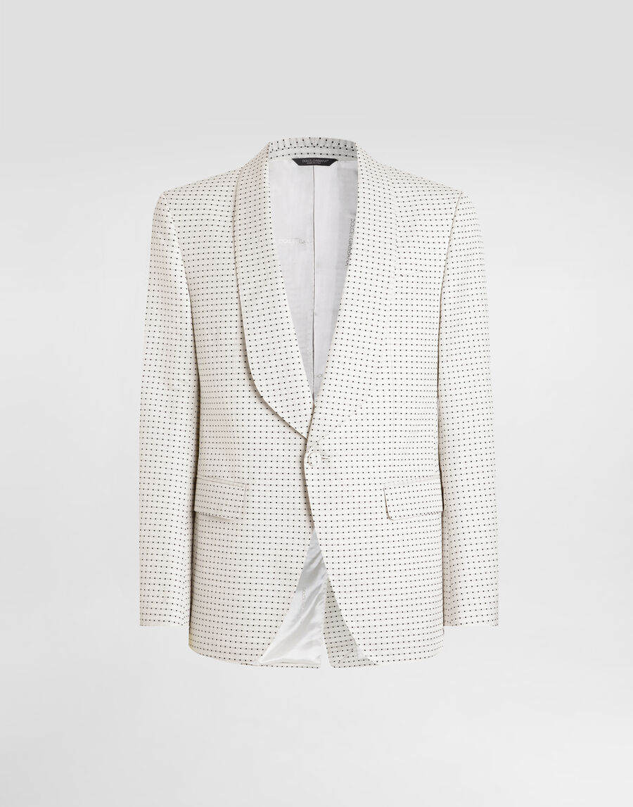 Single-breasted jacket in silk wool