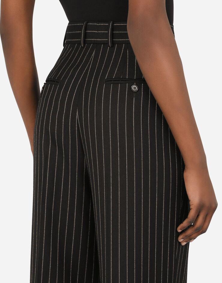 Dolce & Gabbana Flared pinstripe woolen pants MULTICOLOR FTBQ5TFR2XI