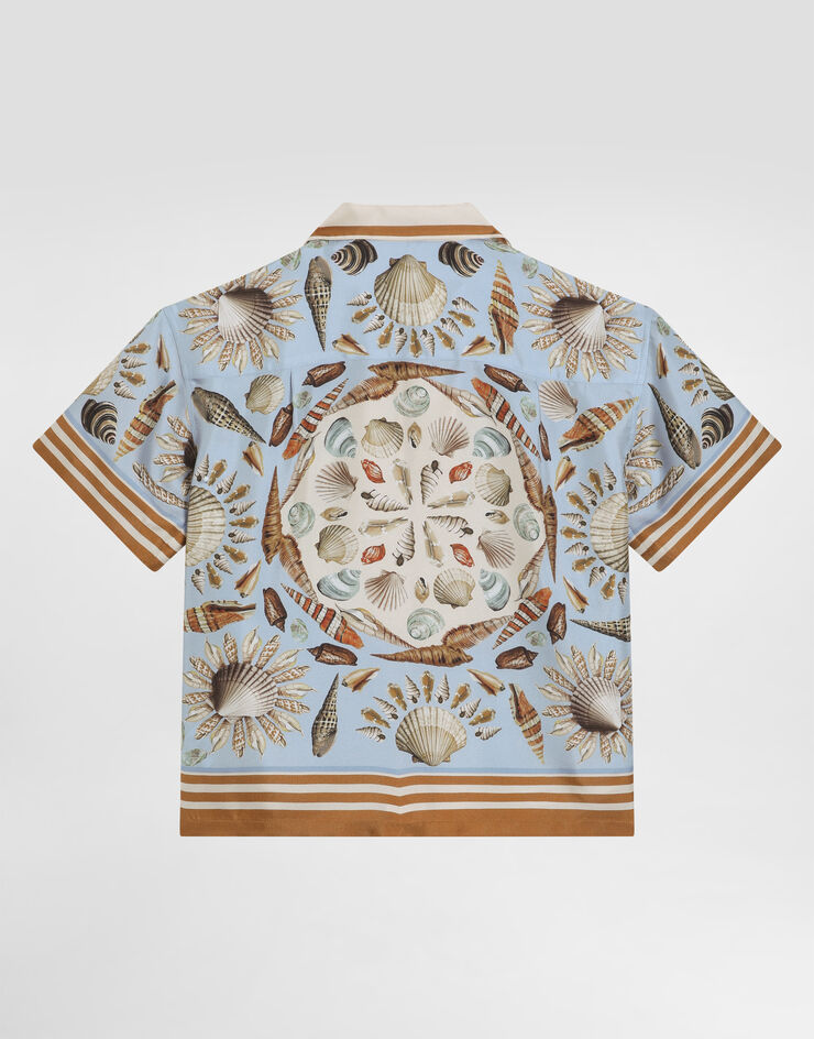 Dolce & Gabbana Shell-print short-sleeved twill shirt Multicolor L43S81HI1ZB