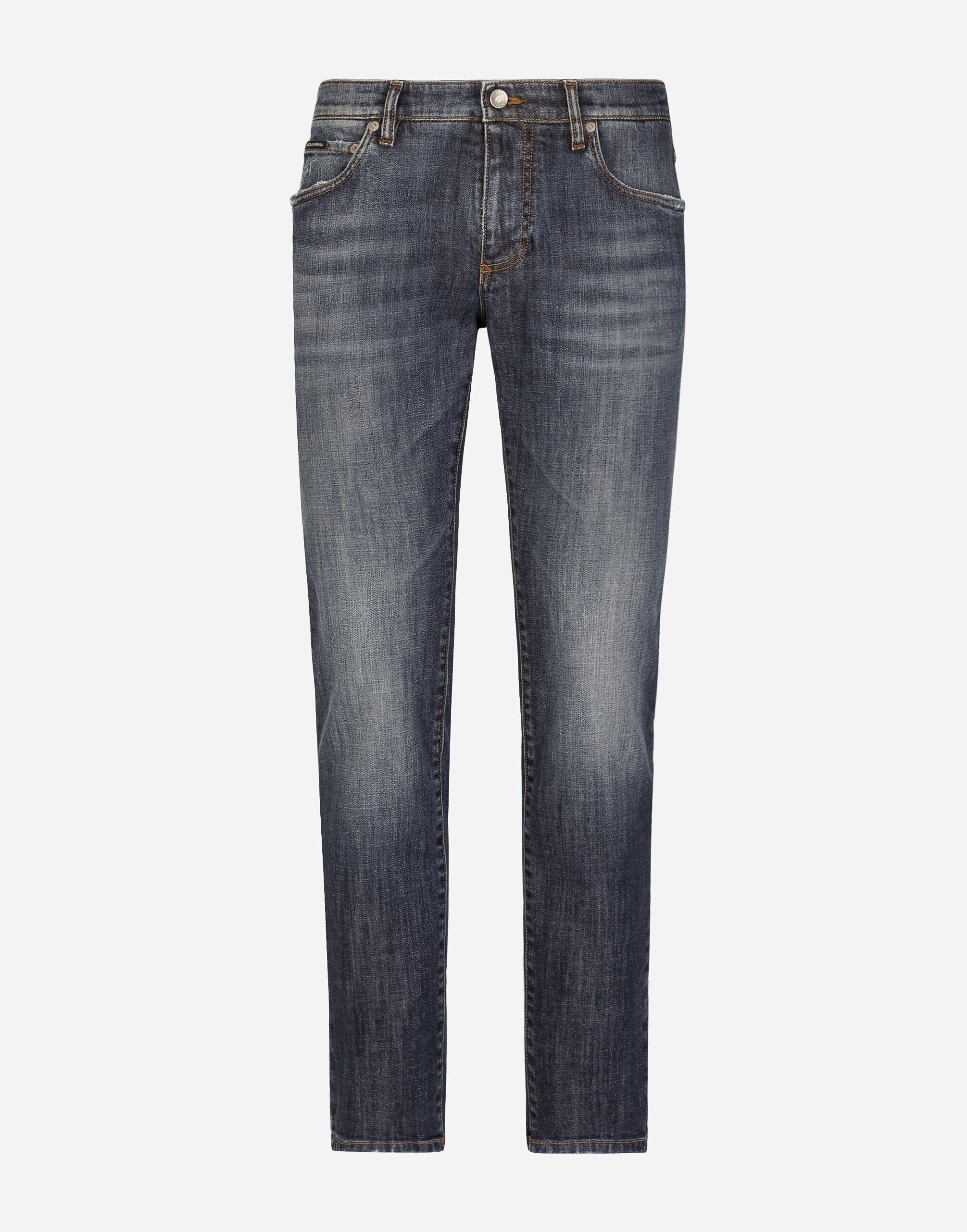 Dolce & Gabbana Slim fit washed stretch jeans with subtle abrasions Blue G2QS6TFU4LF
