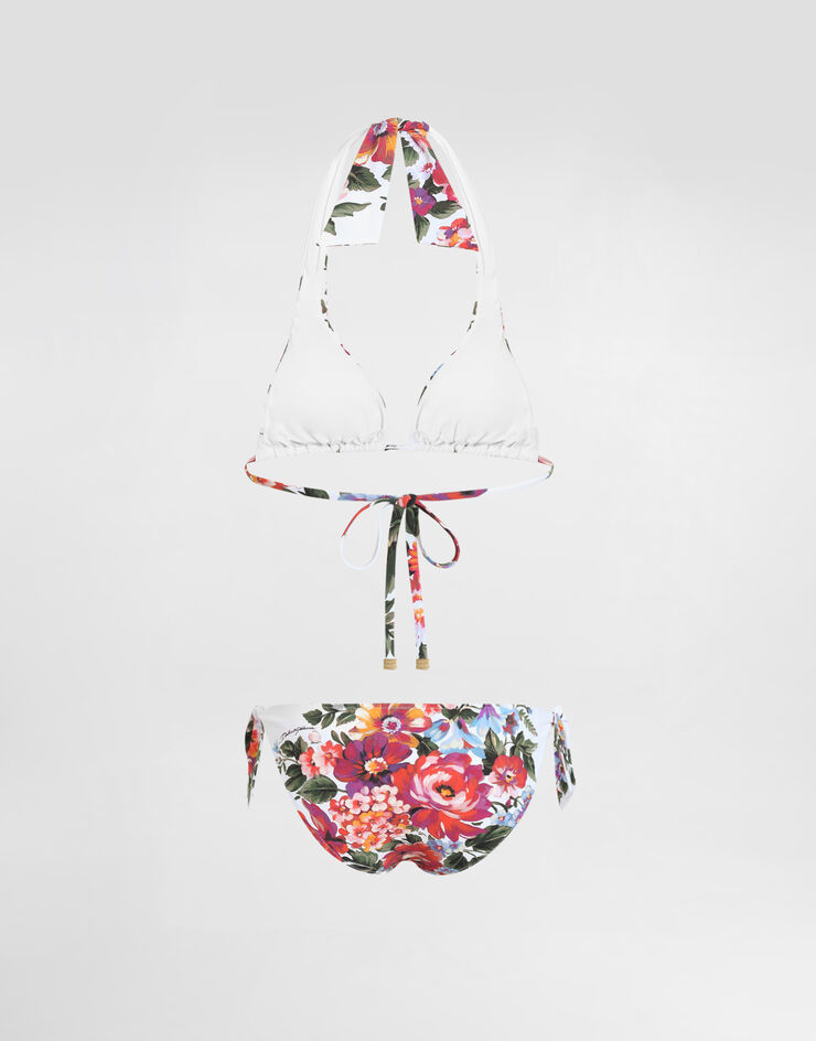 Dolce & Gabbana Flower bouquet-print padded triangle bikini Multicolor O8A54JON0EH