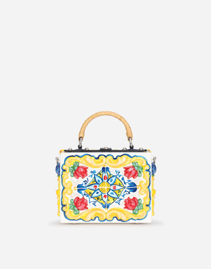 Dolce & Gabbana Dolce Box bag in hand-painted majolica wood MULTICOLOR BB5970A8H17