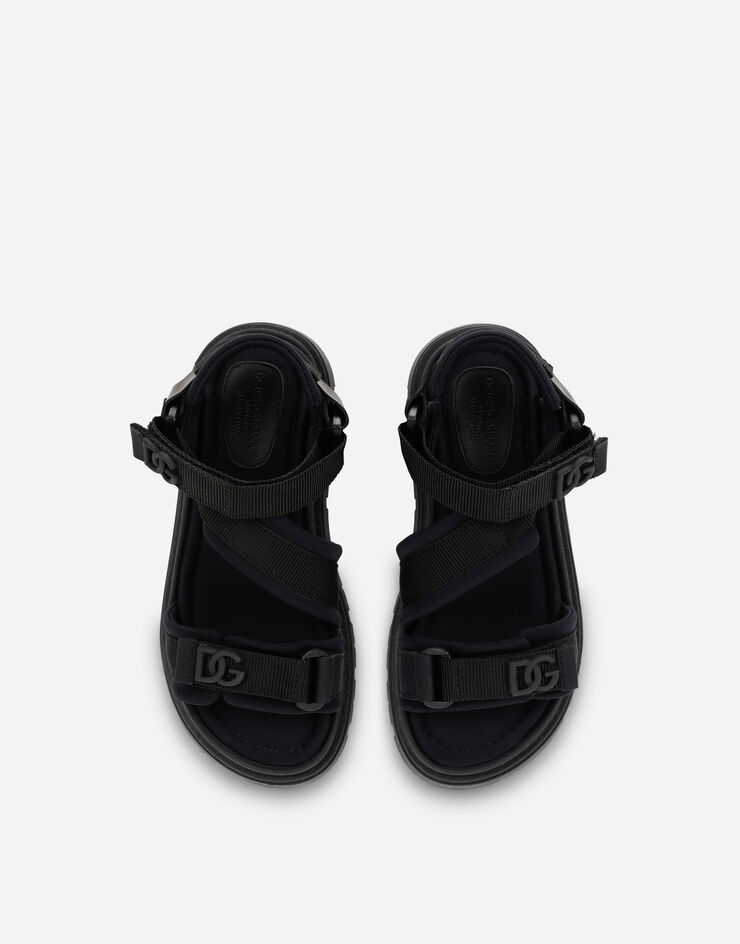 Dolce & Gabbana Technical fabric sandals with DG logo Black DA5062AY244