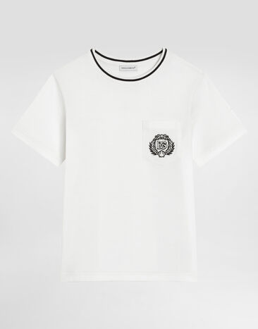 Dolce & Gabbana Jersey t-shirt with DG embroidery White L4JTIZG7PET