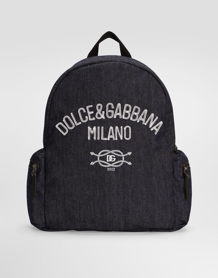 Dolce & Gabbana Mochila en denim con logo Dolce & Gabbana Mochila en denim con logo Blue EM0122A3M27