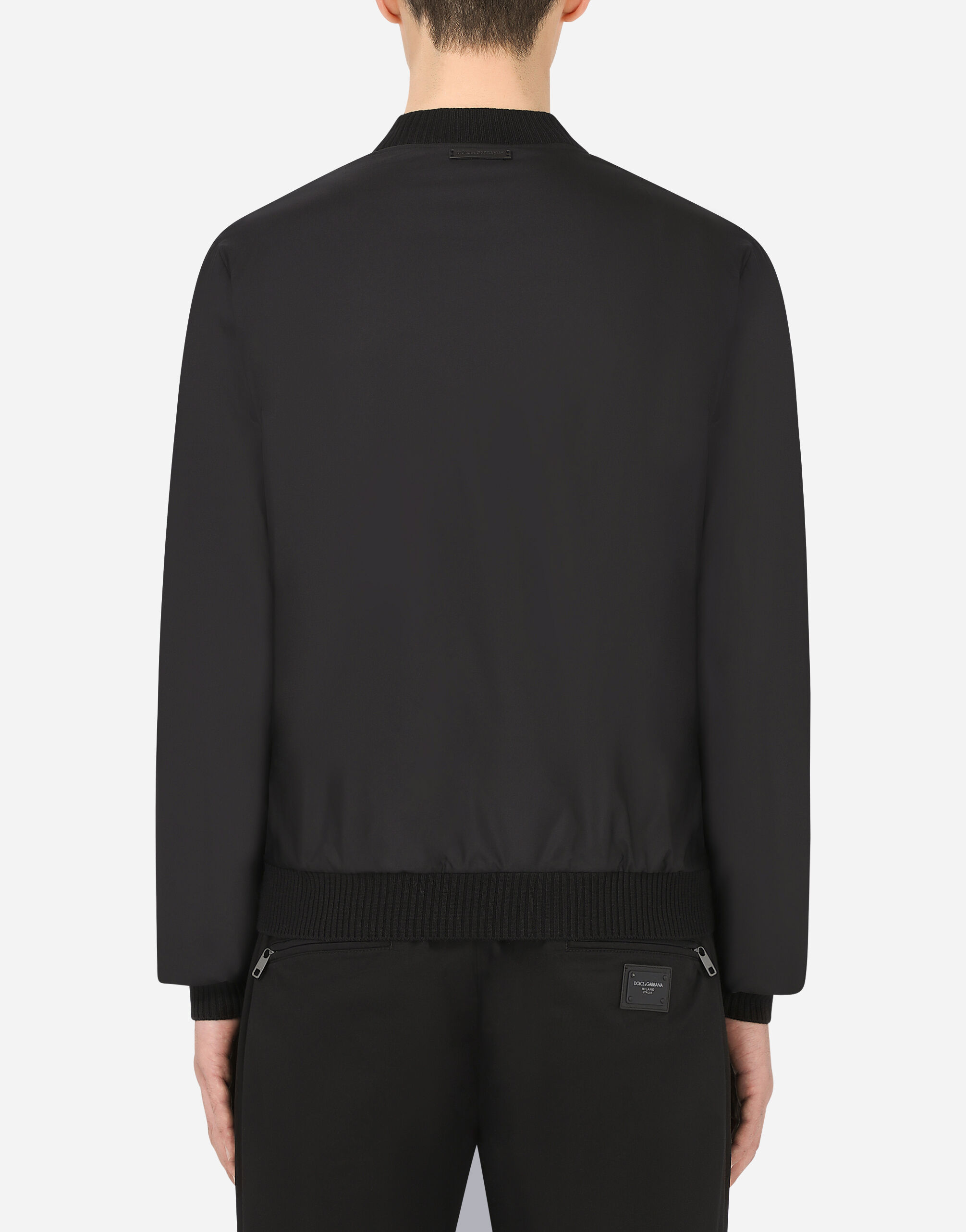 Reversible silk and wool jacket in BLACK for Men