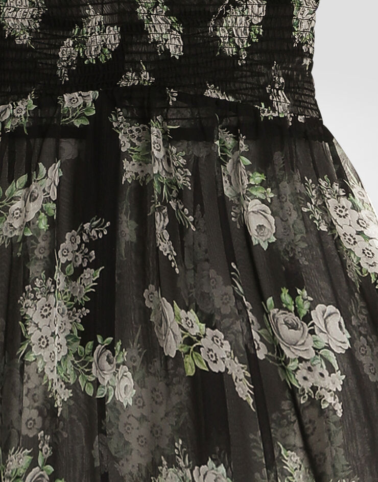 Dolce & Gabbana 점프수트 쉬폰 소재 스몰 플라워 부케 프린트 Multicolor F620ITIS12O