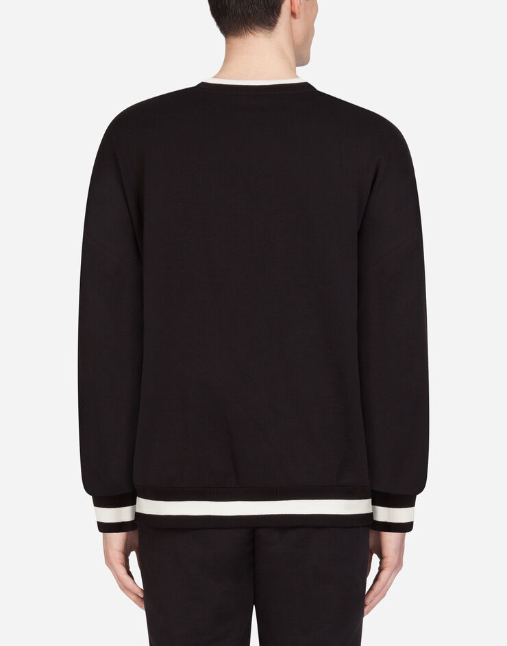 Dolce & Gabbana Jersey sweater with heritage print NERO G9QF3TG7VNV