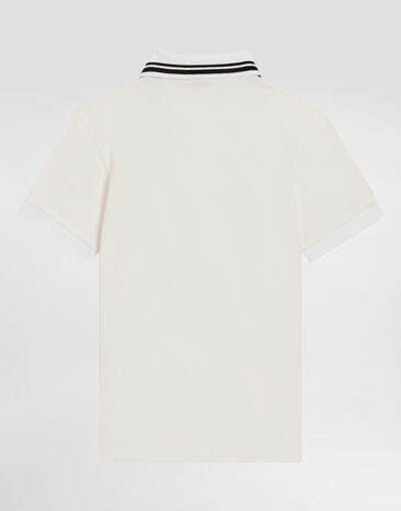 Dolce & Gabbana Piqué polo-shirt with DG logo White L4JTGWG7O8A