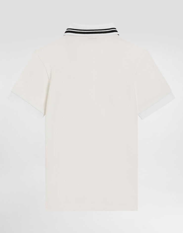 Dolce & Gabbana Polo in piquet con logo DG Bianco L4JTGWG7O8A