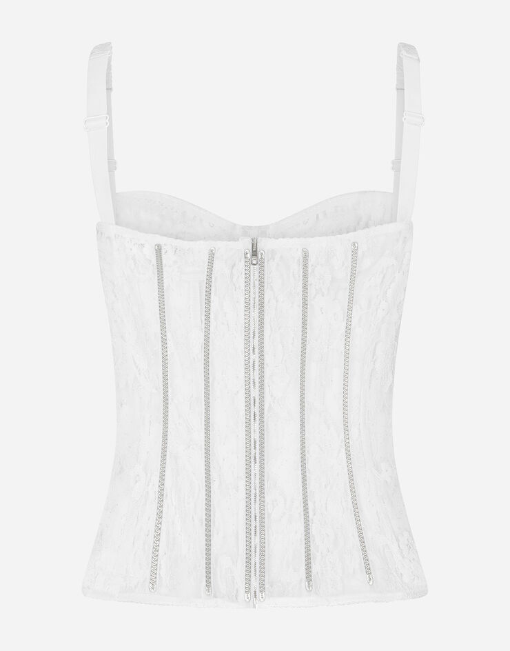 Dolce & Gabbana 蕾丝吊带束身内衣 白 O7D67TONO15