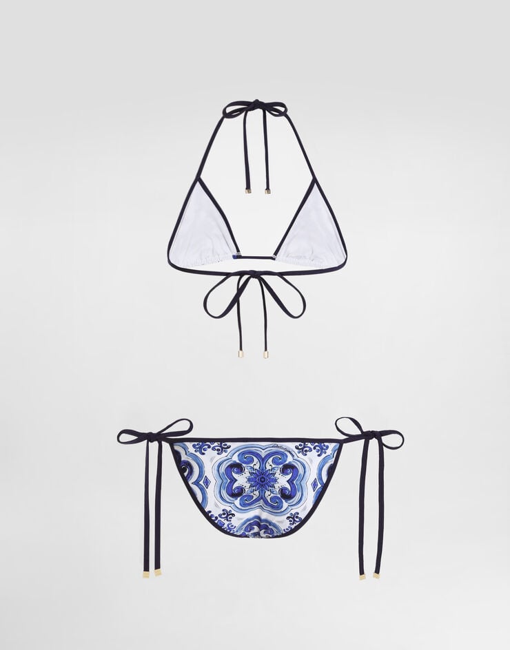 Dolce & Gabbana Majolica-print triangle bikini Print I8AONWONO19