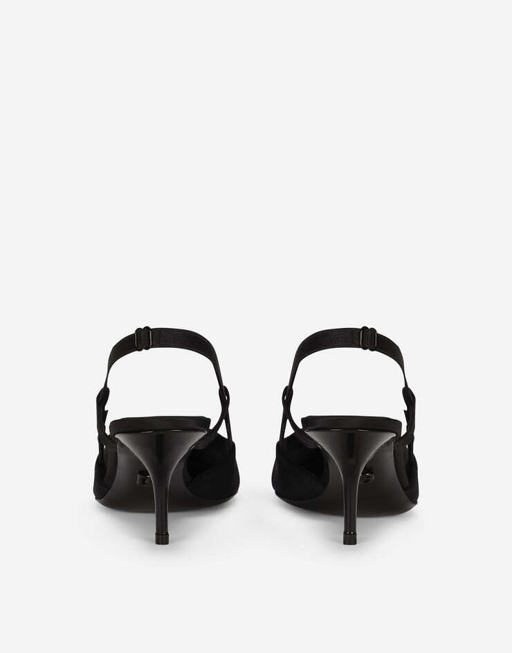 Dolce & Gabbana Zapatos destalonados en raso corsetero Black CG0492AQ127